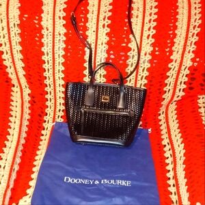Dooney & Bourke Black Camden Woven Small Convertible Tote